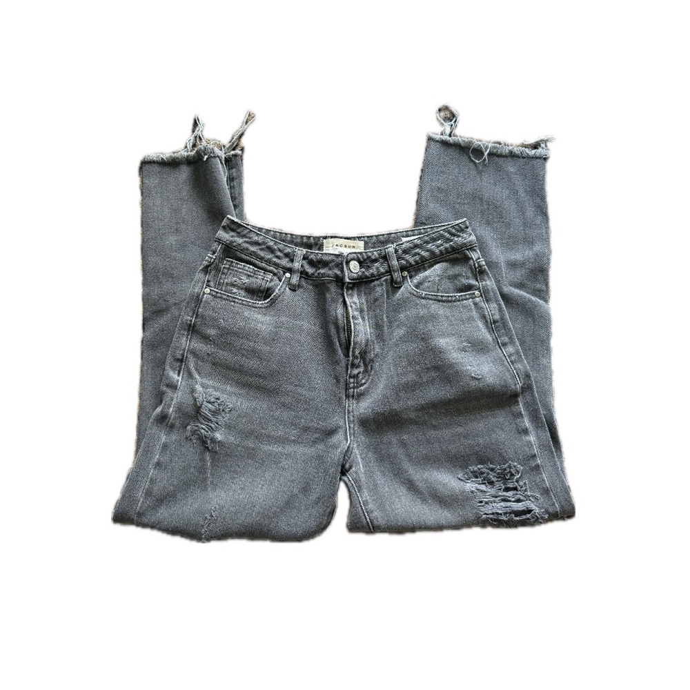 pacsun black distressed mom jeans